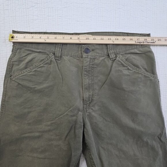 Blue Mountain Canvas Relaxed Fit 5 Pocket Pants Army Green Straight Leg EUC - Picture 3 of 14